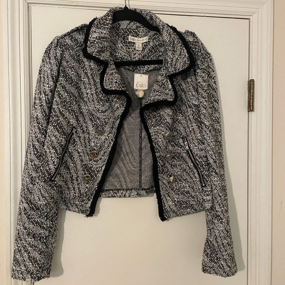 Cato Black and White Blazer Fitted Suit Jacket